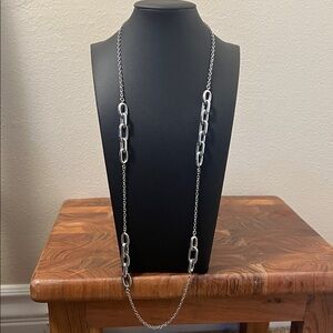 Banana Republic Matte Silver Oval Chain Necklace
